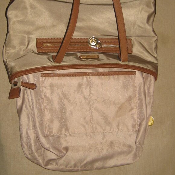 Michael Kors Kempton Nylon Tote Bag, Tan Brown - Picture 8 of 11